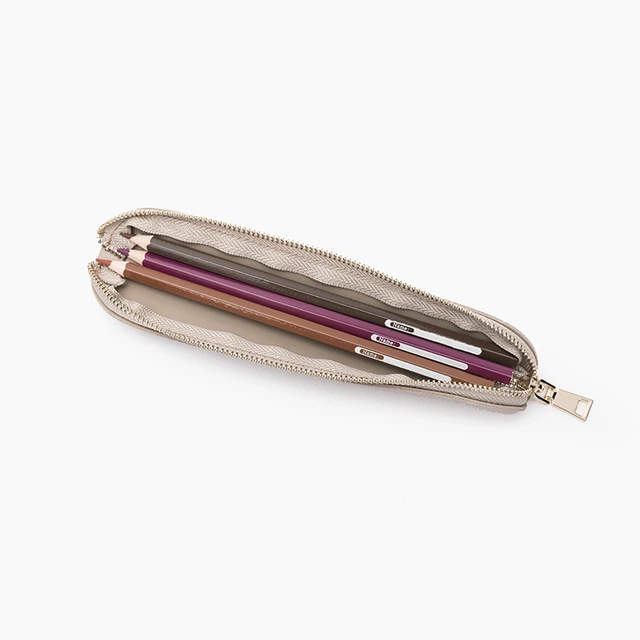 Slim Pencil Case Waterproof PU Leather Pen Protective Case Small 19cm