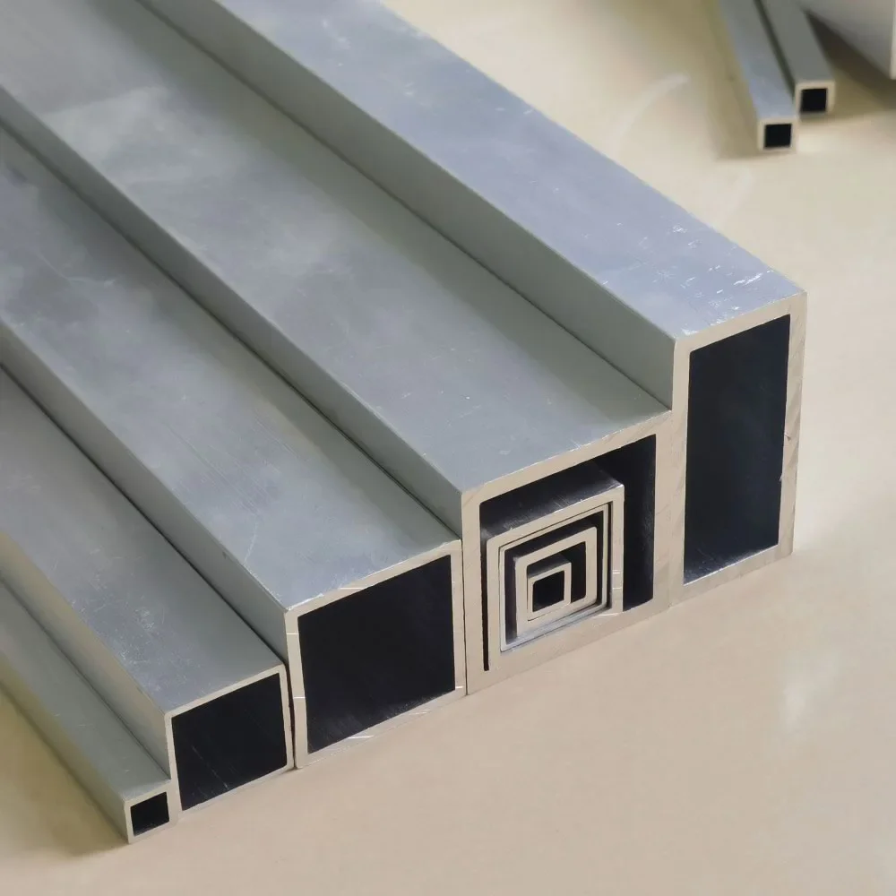 Aluminium Tube Aluminium alloy square tube width 6-50mm length 300 500mm Square profile DIY decoration Aluminum square tube Hollowtube