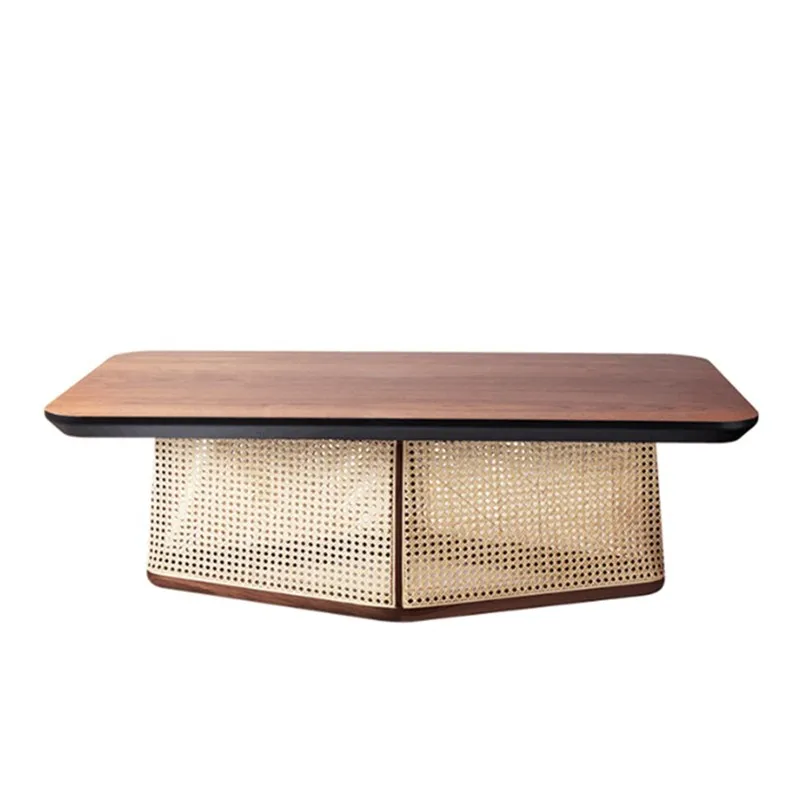 

Simple Japanese corner table, solid wood rattan coffee table, modern creative living room, side table and low table