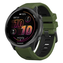 Two - Tone Silicone Quick Release Sport Watch Band Bracelet, 22mm - 22mm (Army Green Black)