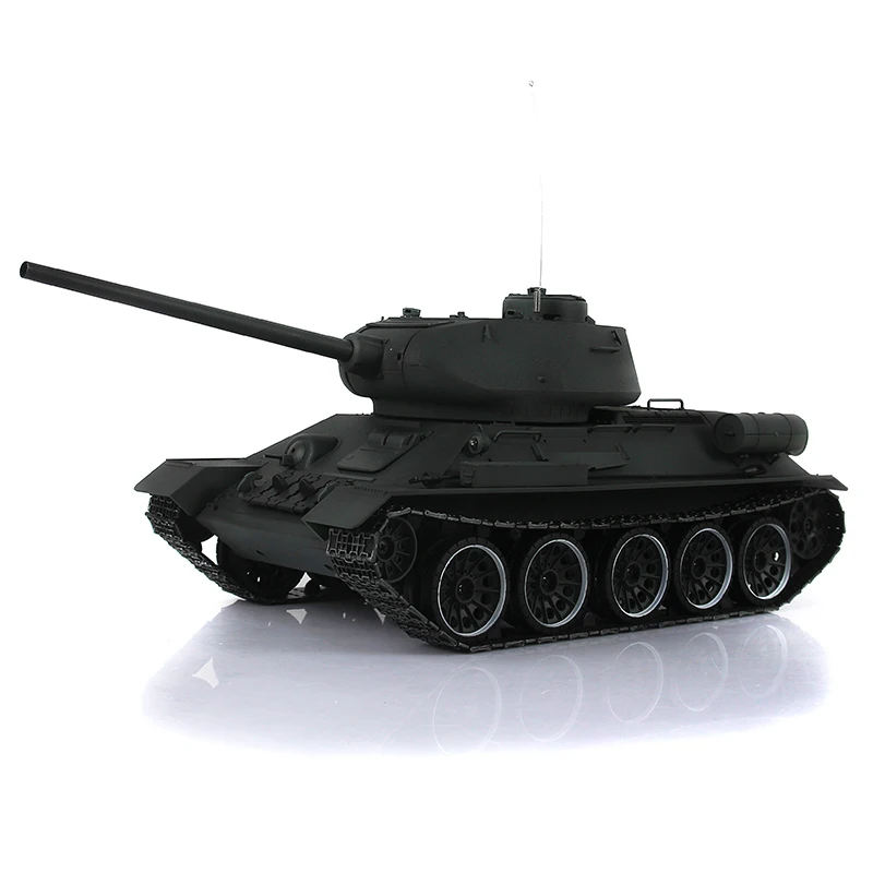 1/16 2.4G 헹롱 그린 7.0 플라스틱 버전 소련 T34-85 RC 탱크 모델 3909 발사 적외선 전투 군용 탱크 장난감 TH17780