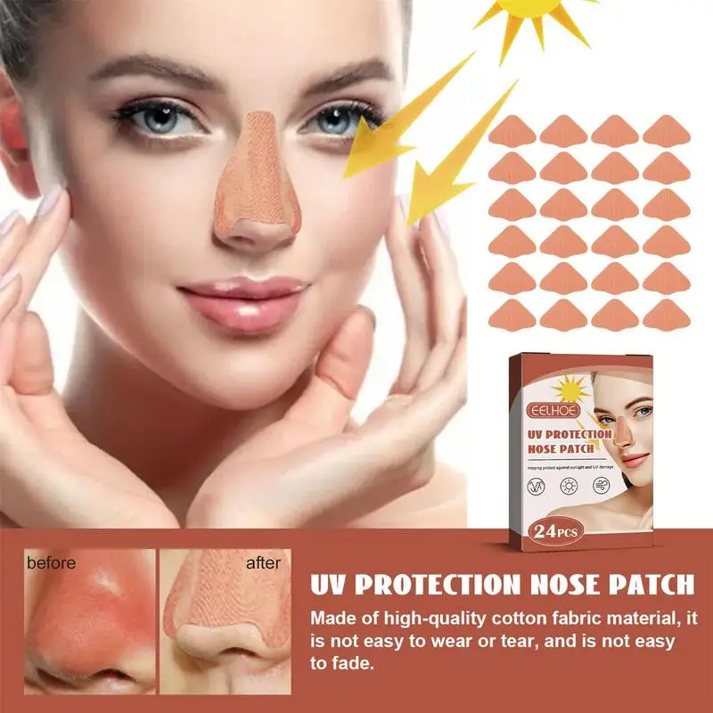 24pcs Outdoor Nose Skin Sun Protection Patch Sun Nose Guard Sun