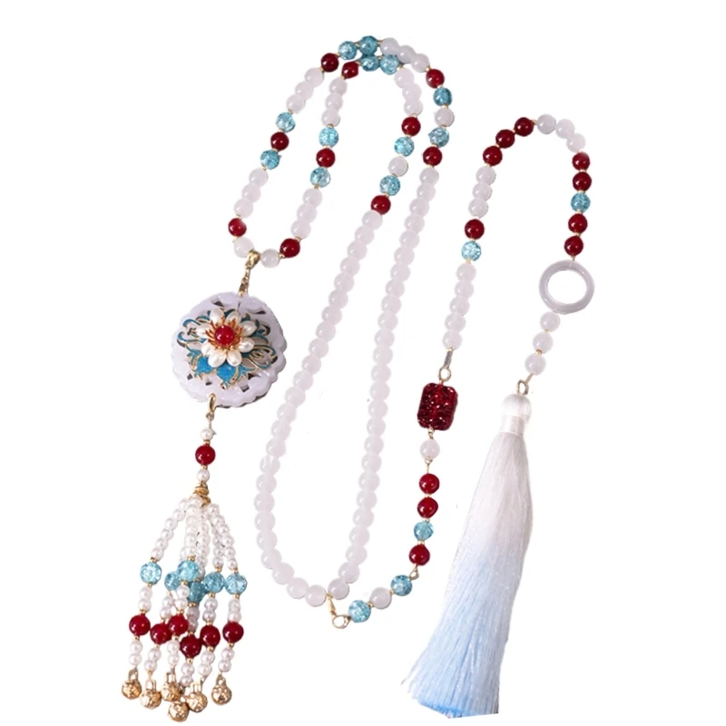 Chinese Necklace with Traditional Pearls Chain Chinese Skirt Costume DropShipping