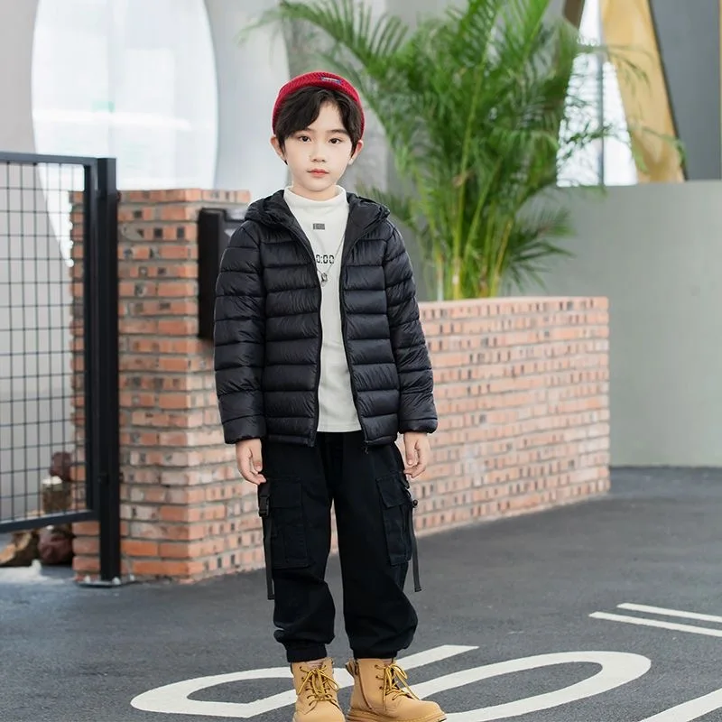 Autumn Winter Teen Boys Girls Warm Down Jacket Children Cotton Outerwear New Fashion Hooded Zipper Coats 3-12 Years Kids Clothes