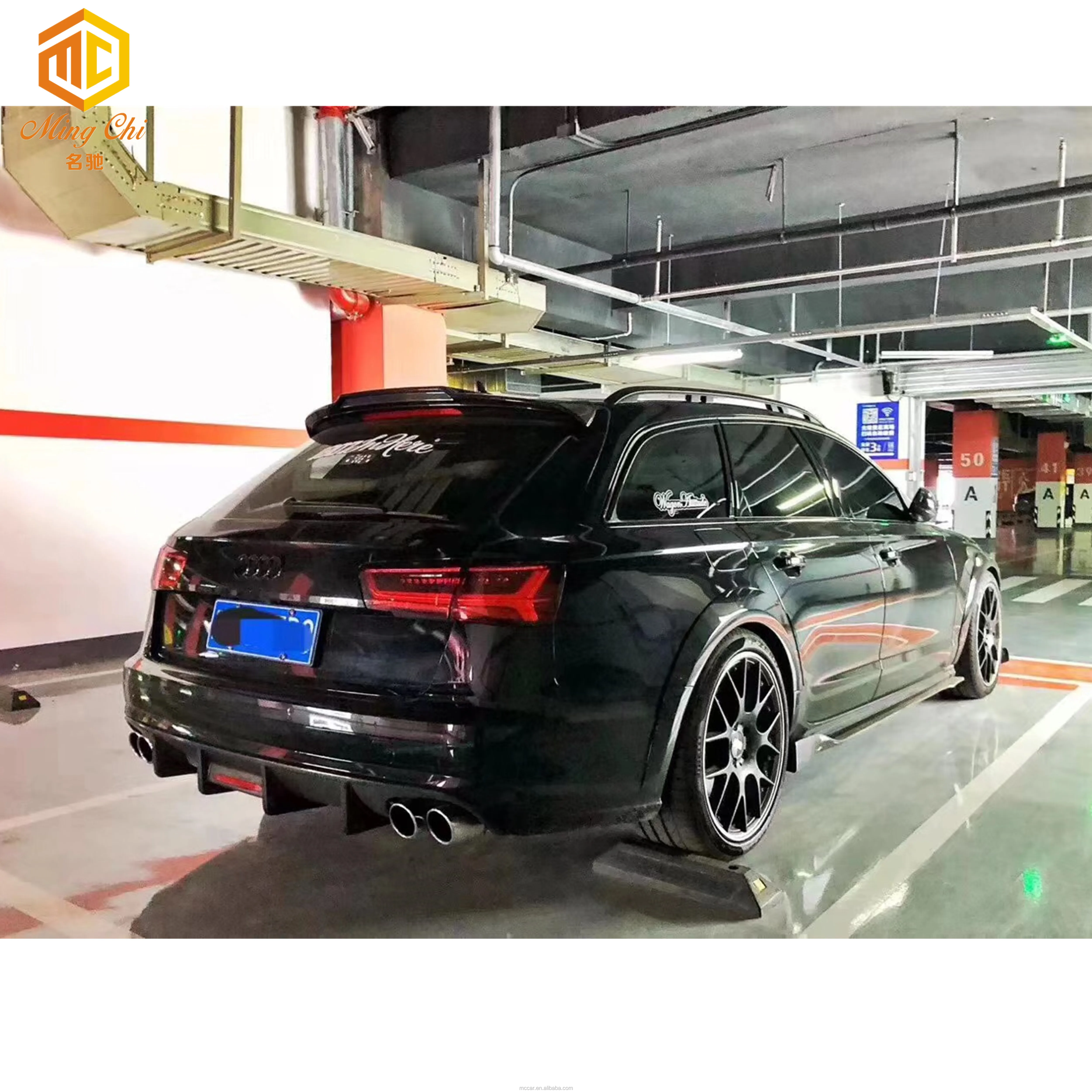 Allroad 여행용 리어 범퍼 디퓨저 탄소 섬유 분리기, RS6 S6 A6 Allroad 16-18
