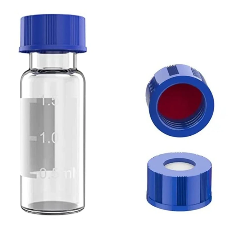 

100 Pack Autosampler Vials 2Ml HPLC Vials With Write-On Spot And Graduations,Screw Cap Clear