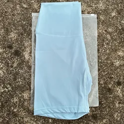 Women's High-Waist Cycling and Fitness Shorts with Built-In Pocket - M (Dream light blue)