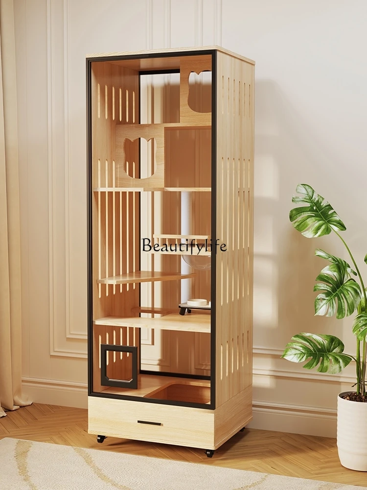 

Cat Nest Villa Does Not Cover an Area of One Household House Cabinet Small Apartment Solid Wood Cat Cage