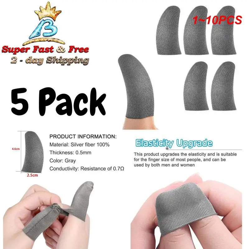 

1~10PCS Mobile Touch Glove 0.5mm Ultra-thin Breathable Sterling Silver Fiber Cloth Hand-stitching Prevent Hand Sweat