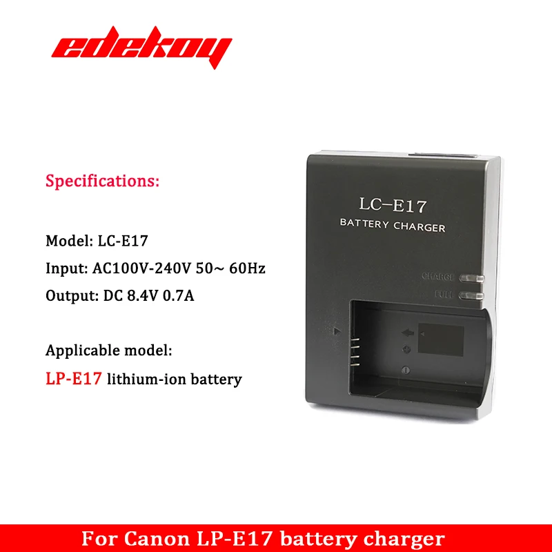 LC-E17 battery charger adapter LP-E17 Compatible with Canon EOS Rebel T7i, T6i, T6s, SL3, SL2, 77D, 9000D, 8000D, 800D, 760D, 750D