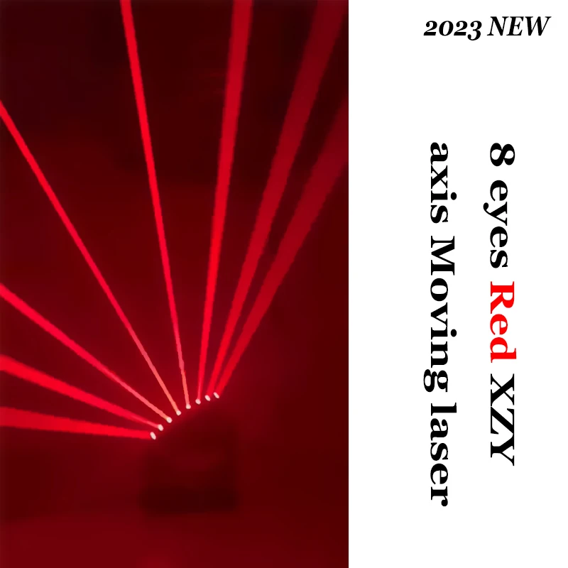 2023 New Six /8 Eyes XZY Axis Moving Head Laser 500mw*6pcs/500mw*8pcs Laser Source Dmx512 Sound Music Dj Club Lighting 5