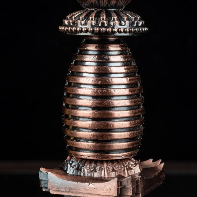 Handicraft Tibetan Bronze Stupa Auspicious Alloy Tantric 15cm Stupa Engraved Buddhist Home Indoor Altars Desktop Decorative 5