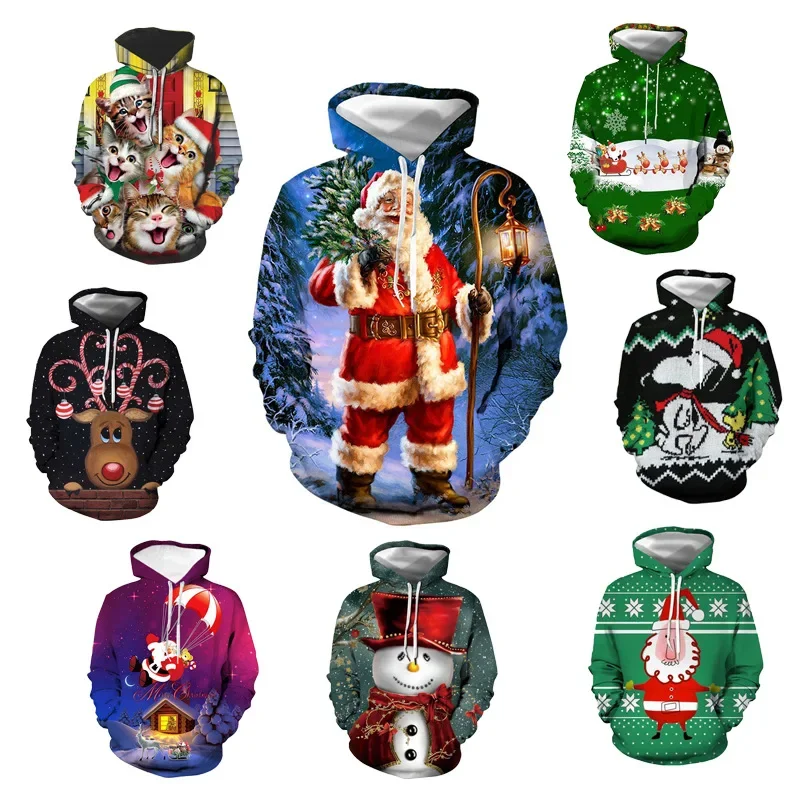 2023 Autumn/Winter Fashion Pullover Long Sleeve Sweater 3D Digital Printing Holiday Top Couple Fashion Casual Hoodie Sweater