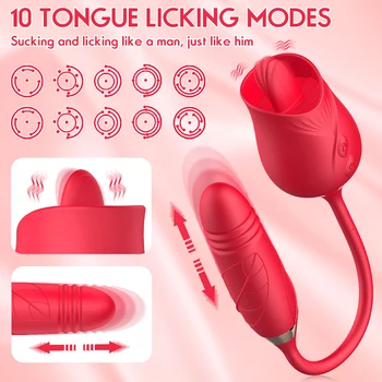 SMLOVE Masturbation Vibrator for Women Rose Stretching Clitoris Stimulator Oral Tongue Licking Vibrating Sexy  Toys for Adults 2