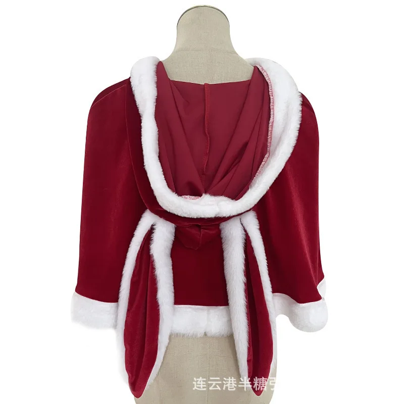 Sexy Bunny Girl Cosplay Christmas Velvet Scarf Shoulder Wrap Role Play Erotic Half Sugar Gravity Ultra Thin Polyester Fabric