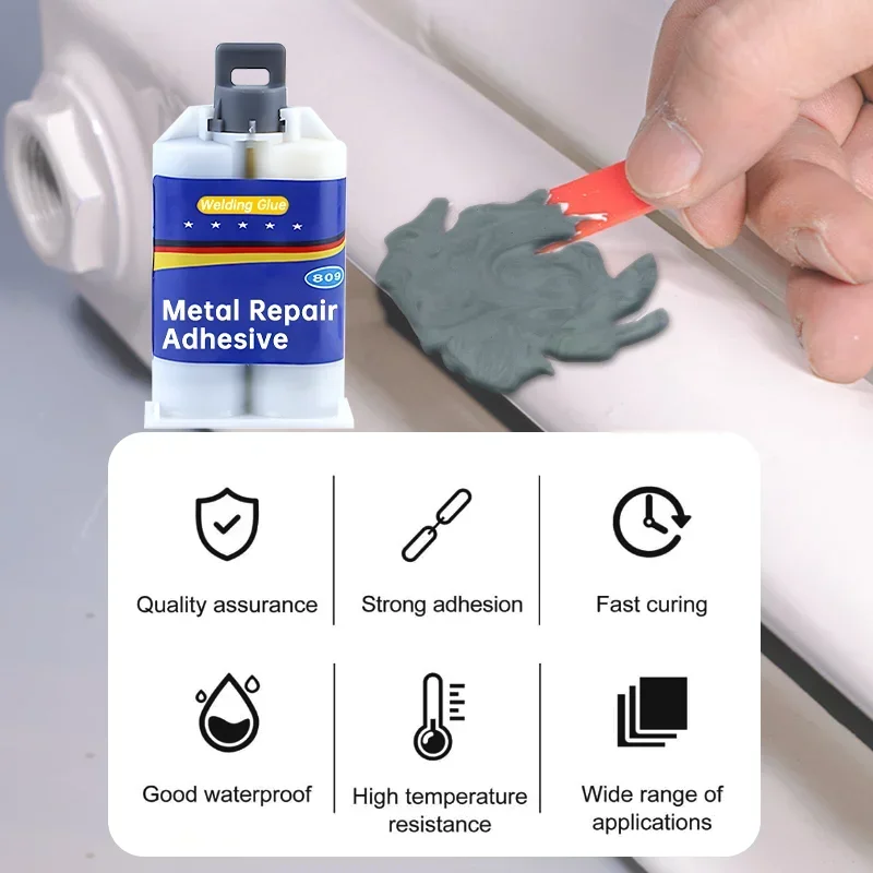 High-Strength Metal Repair Epoxy Adhesive - Heat & Cold Resistant Welding Glue & Leak Repair Paste