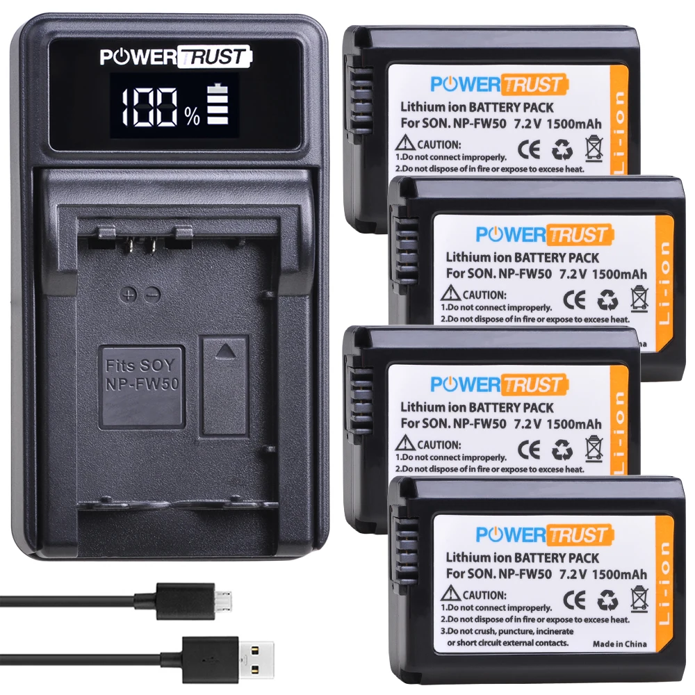 Np-Fw50 Np Fw50 Npfw50 Batteria Akku + Led 1A Veloce Per Sony Alpha A6500 A6300 A6000 A5000 A3000 Nex-3 A7 7R A7R A7R Ii