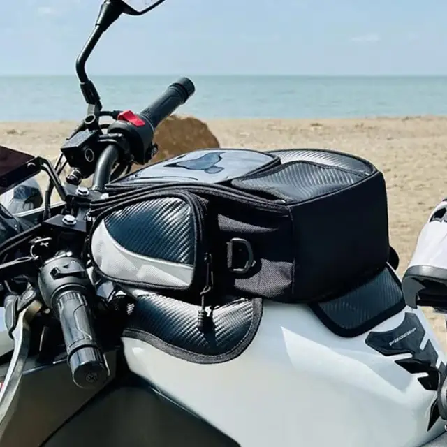 Universal Motorcycle Crash Bar/Tail Bag - 4L Capacity, Waterproof, Quick Release, Reflective, Black, For Travel