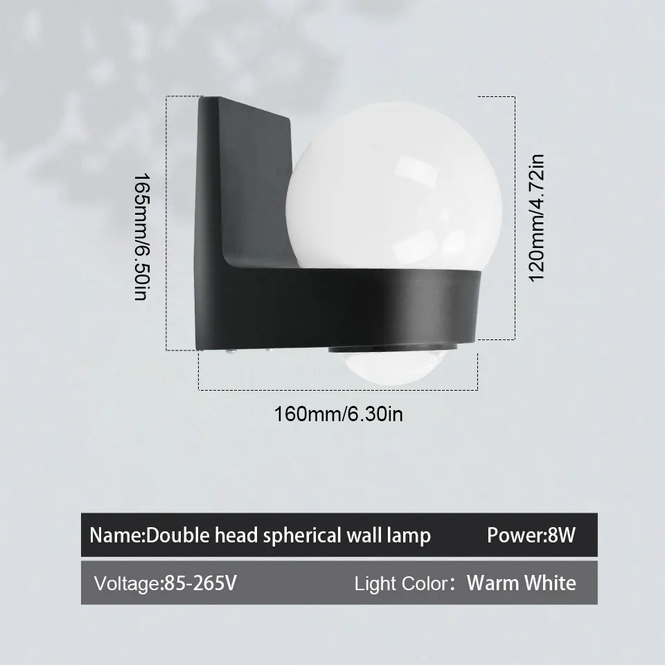 LED Wall Lamp Outdoor Waterproof IP66 Interior Wall Light  8W  bedroom bedside lamp Porche Balcony Garden Lights Outdoor