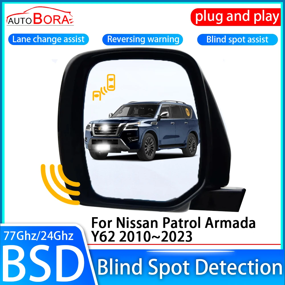 ZhuCamX Car Blind Spot Detection System BSD BSA BSN Sensor Drive Rear Mirror Monitoring for Nissan Patrol Armada Y62 2010~