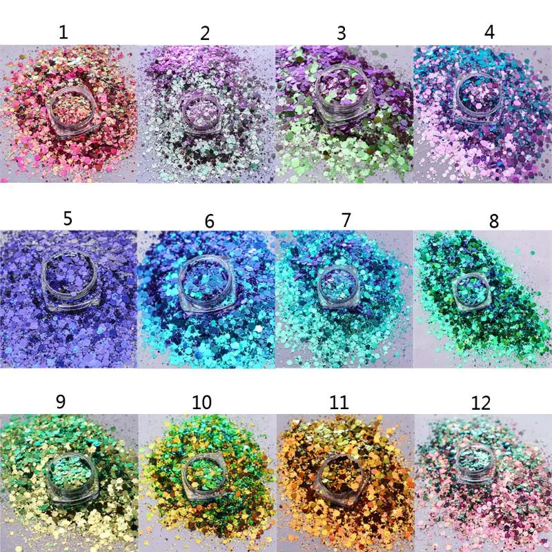 

Art Sequins Chunky Glitter Colorful Sequins Iridescent Flakes