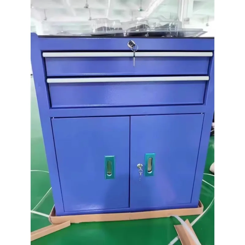 다기능 창고 보관 도구 캐비닛 2도어 이동식 카트 바퀴 손잡이 포함 산업 작업장용