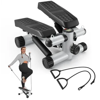 Steppers Exercise Stair Stepper with Resistance Bands Mini Stepper 330LBS Loading Capacity Hydraulic Fitness Stepper LCD Monitor 1