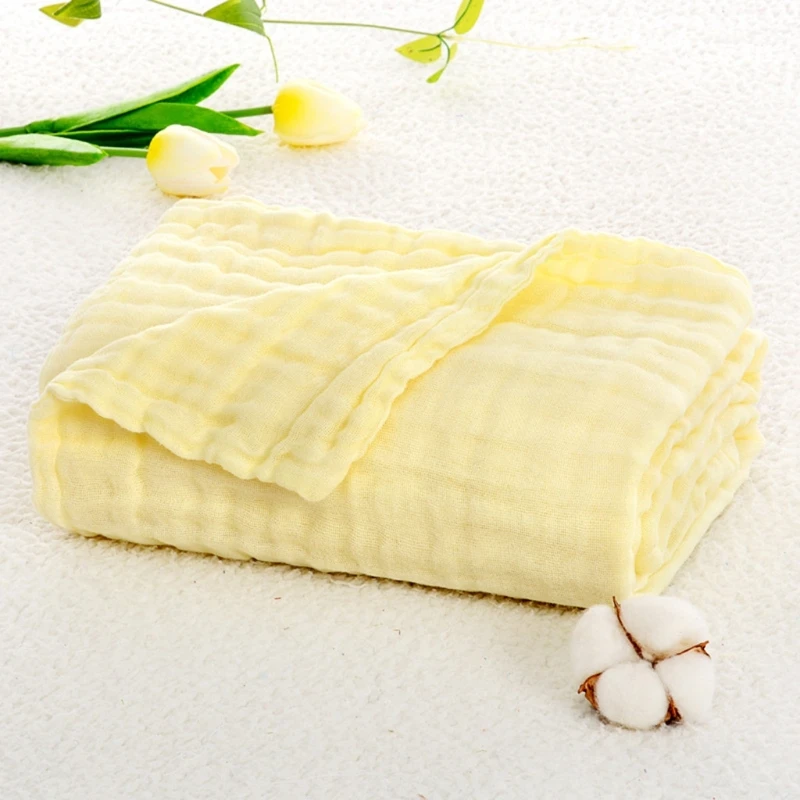Breathable 6-Layers Gauze Baby Receiving Blanket Muslin Newborn Infant Bath Towel Warm Sleep Bed Cover