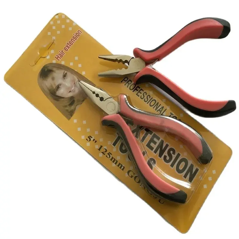 Hair extension pliers carbon steel straight nose plier 1 piece