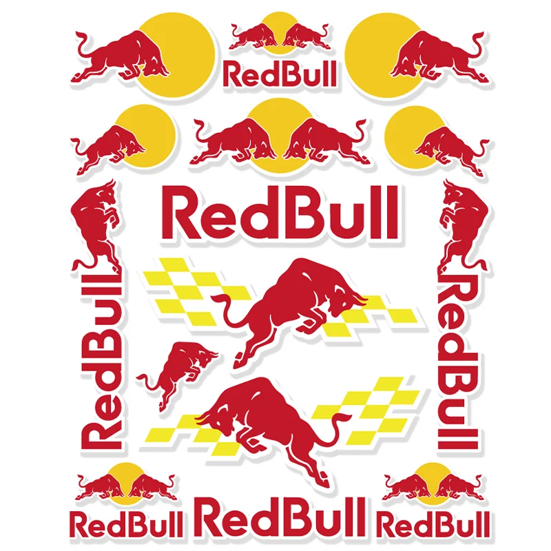 Vinly Red Bull Sticker Decal Motorcycle Helmet Tank Logo Kit For Yamaha