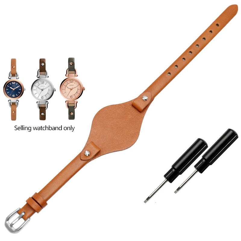 Premium Women's Leather Watchband - 8mm Elegant Strap Replacement