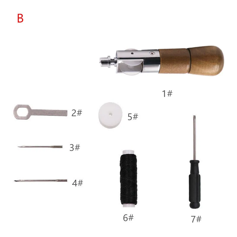 Leather Awl Kit Speedy Stitcher Hand Sewing Machine Waxed Thread For Edge Leather Stitching Set Shoe Repair Shoemaker Craft Tool