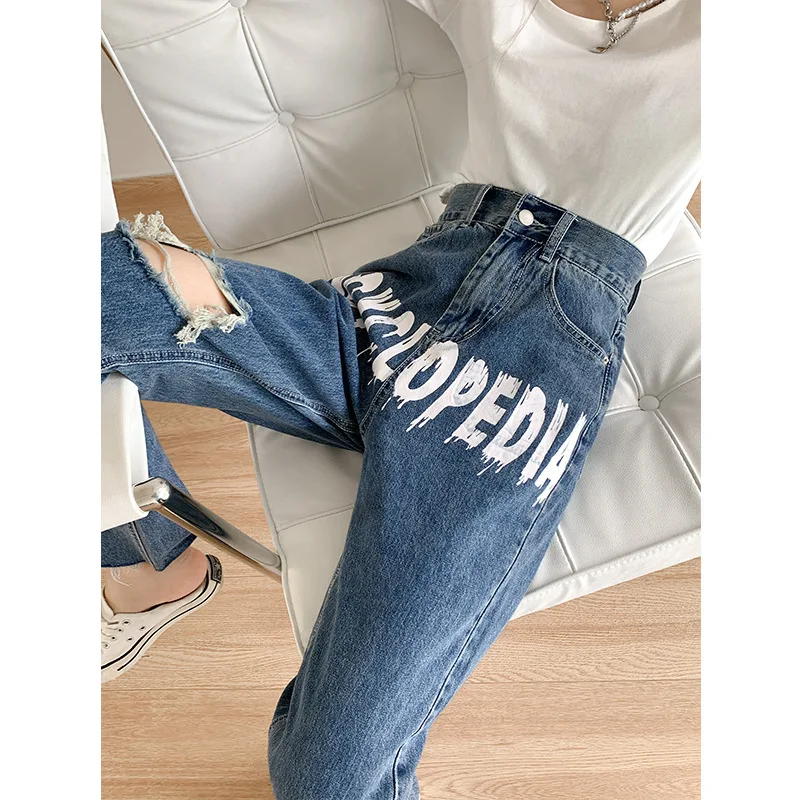 Street Jeans Denim Trousers Fashion 