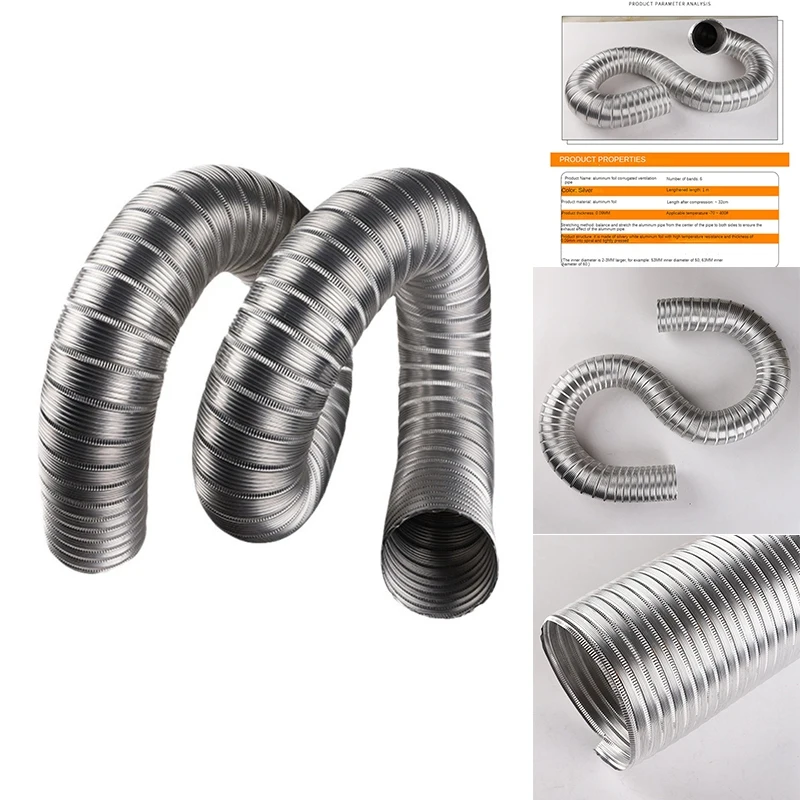 

Flexible Duct Flex Air Aluminum Ducting Dryer Vent Hose For Ventilation Telescopic Fast Smoke Exhaust Easy To Use
