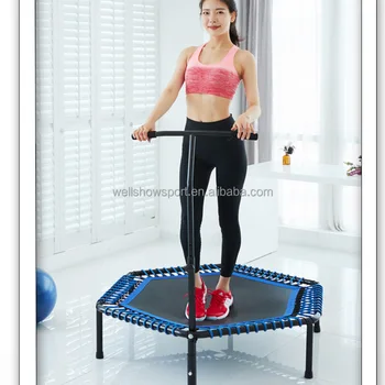 Wellshow Sport Trampoline with Adjustable Handle Bar Fitness Bungee Rebounder Jumping Cardio Trainer Workout for Adult 6
