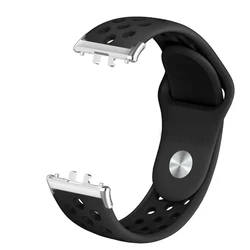 Sport Silicone Strap | Adjustable Soft Watch Band | Smart Bracelet Wristband - Galaxy Fit 3 (12 black black)