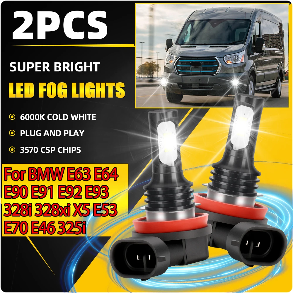 6000K LED 전면 안개 램프 90W H8 H9 H11 자동차 안개등 20000LM BMW E63 E64 E90 E91 E92 E93 328i 328xi X5 E53 E70 E46 325i