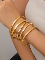 1PC Titanium Honeycomb  Steel Stainless Steel Zircon Gold Plated Bracelet with Classic and Simple Style Women's Daily Wear gift 1