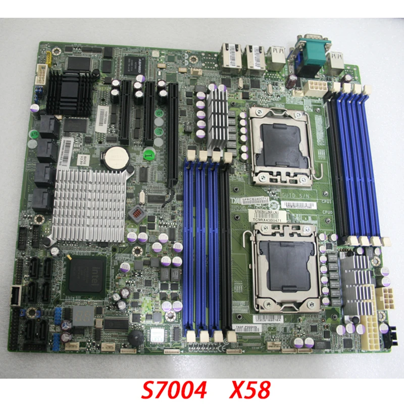 X58 Two Way Server Motherboard For TYAN S7004 S7004G2NR LE B LGA 1366 Support X5677 X5680
