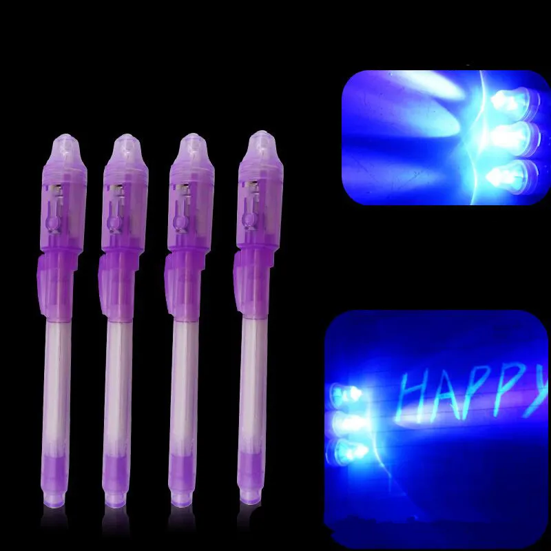 

2 In 1 Invisible Ink Pen Uv Lamp Light Pens Funny Stationery Magic Highlighter Detector Marker Pen Office Writing Supplies