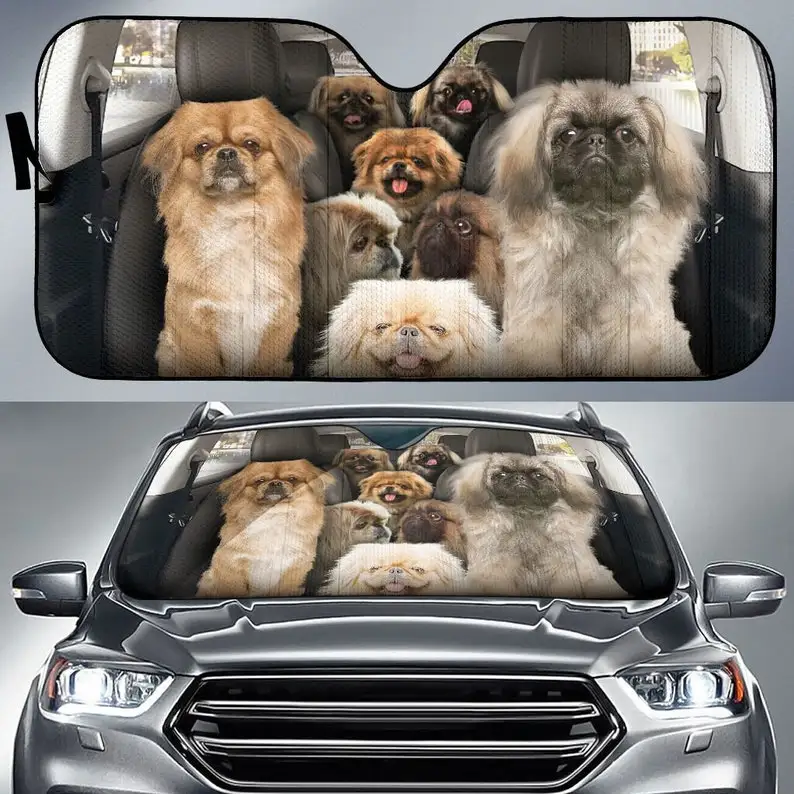 

Автомобильный солнцезащитный козырек Pekingese 111, солнцезащитный козырек на лобовое стекло, индивидуальный подарок, индивидуальный козырек от солнца в виде животного
