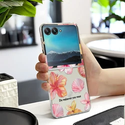 Fashion Pink Sakura Clear Folding Phone Case - Elegant Bumper Cover - Moto Razr Plus 2025 (Clear - SMTWQ571)