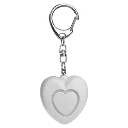 Heart - Shaped Personal Safety Alarm Keychain with High Decibel Emergency Alert (White)
