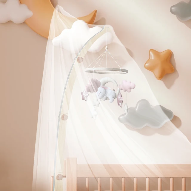 Culla Mobile Per Lettino Con Carillon Meccanico - Braccio Regolabile, Ideale Per Neonati E Bambini - Foto 7