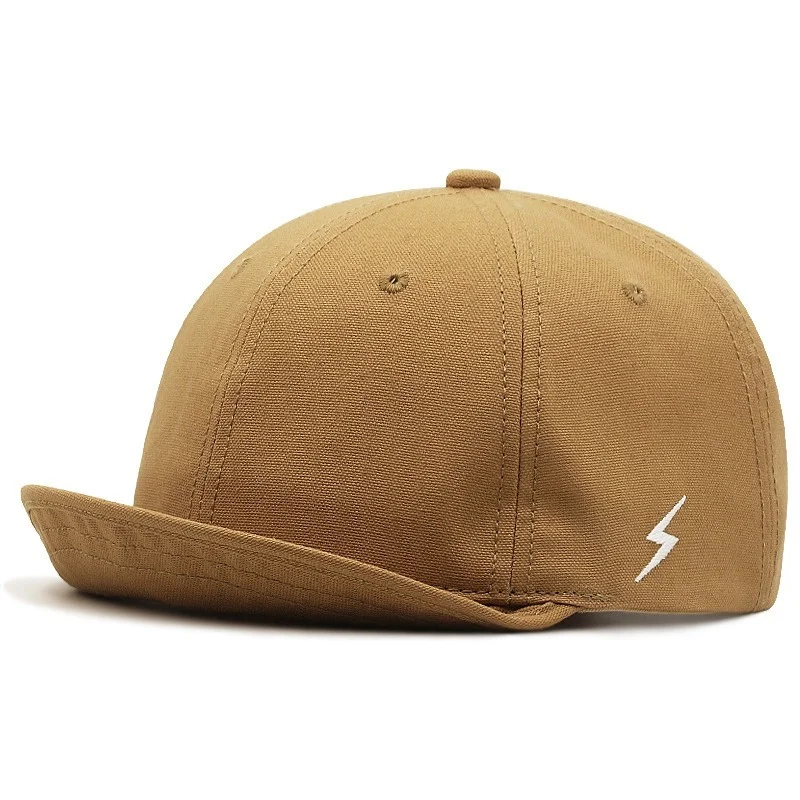 Faringoto Men's Short Brim Baseball Cap - Cotton/Polyester Peaked Cap, Adjustable (21.7-23.6")