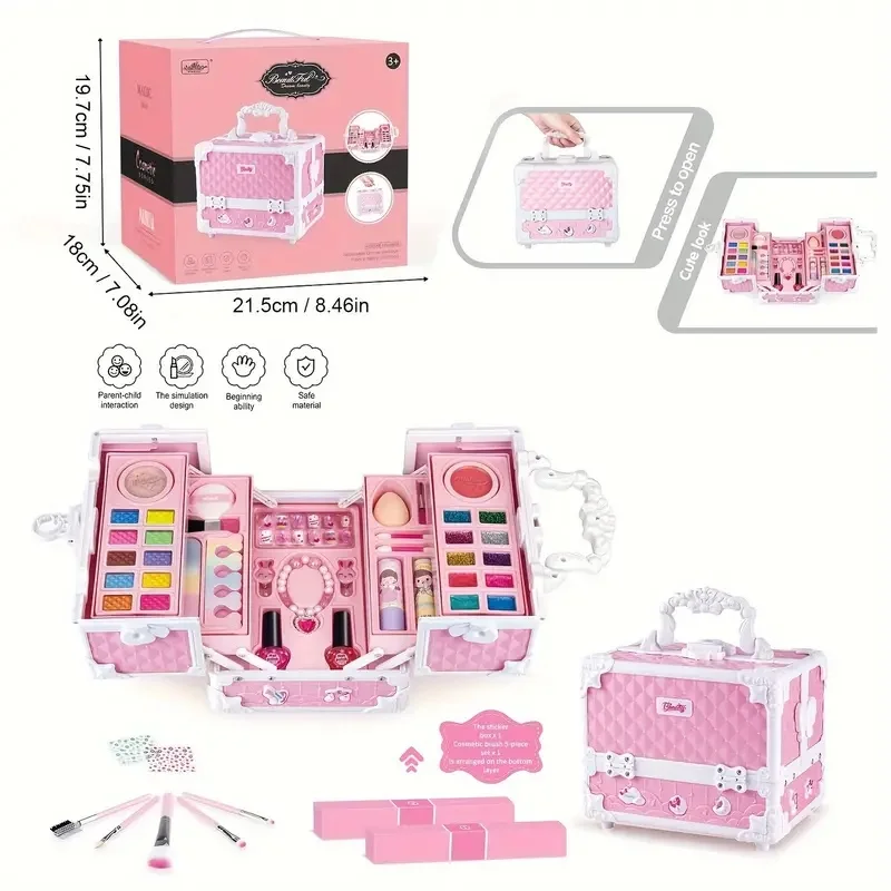 Children's makeup makeup set Treasure box Hand box nail polish washable toys for girls