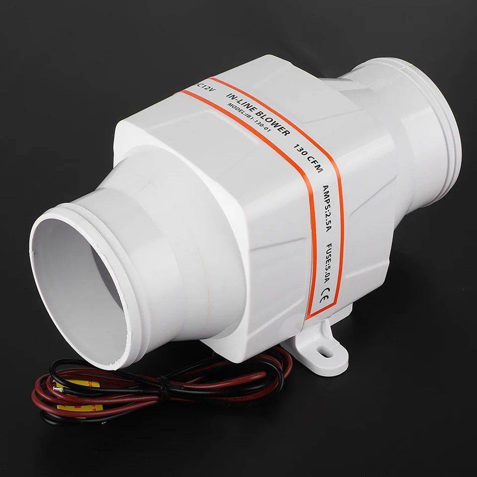 Ventilatore D'aria in Linea, 75mm, 12 V, 130 CFM Silenzioso