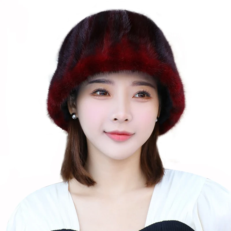 

Норковая шапка зимняя норковая натуральная кожа Рыбацкая шапка норковая меховая трава утолщенная теплая Корейская версия универсальная верхняя шапка защита для ушей,