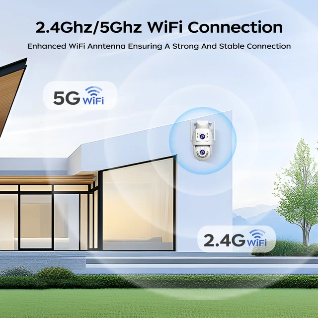 camara de seguridad con seguimiento ia vision 330 4K 8MP HD Wifi cámara PTZ al aire libre 5G Wifi lente Dual cámaras IP de seguridad 5X Zoom AI seguimiento ONVIF cámara de vigilancia CCTV - Imagen 3