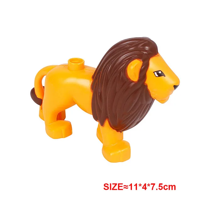 Big Accessories Building Blocks Aquarium Dolphin Shark Seahorse Prairie Lion Leopard Bear Elephant Series DIY Duploes Gift Toys 4